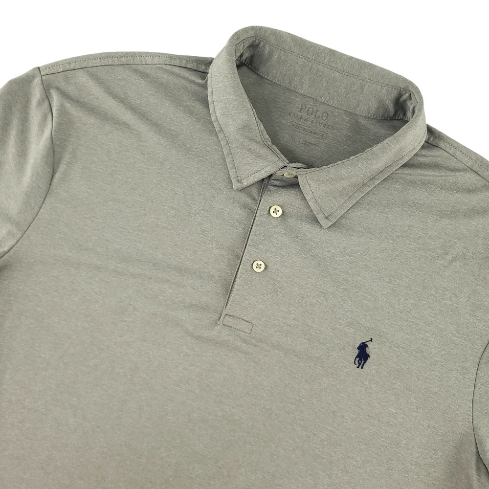 Polo Ralph Lauren Polo Shirt Mens 2XL Gray Pony Logo Performance Stretch Top
